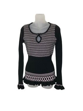 Milly Of New York Black And Pink Y2K Sweater Size M